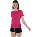 Background Red Motif Back Circle Cutout Sports Tee View1