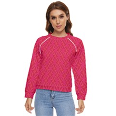 Background Red Motif Women s Long Sleeve Raglan Tee