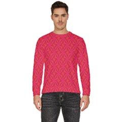 Background Red Motif Men s Fleece Sweatshirt