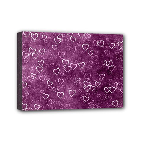 Background Purple Love Mini Canvas 7  X 5  (stretched) by nateshop