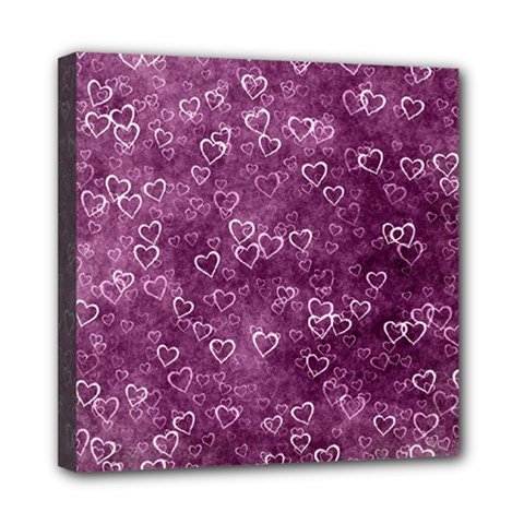 Background Purple Love Mini Canvas 8  X 8  (stretched) by nateshop