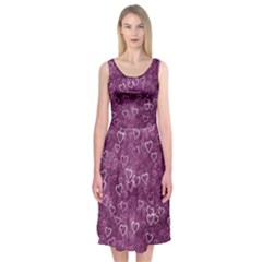 Background Purple Love Midi Sleeveless Dress by nateshop