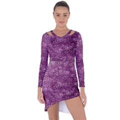 Background Purple Love Asymmetric Cut-out Shift Dress by nateshop