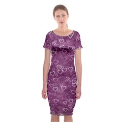 Background Purple Love Classic Short Sleeve Midi Dress by nateshop