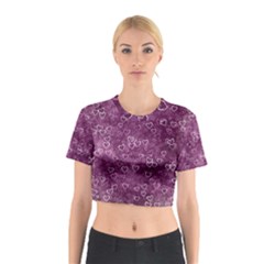 Background Purple Love Cotton Crop Top by nateshop