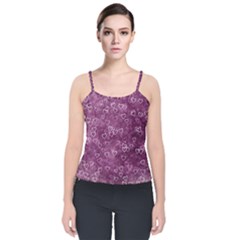 Background Purple Love Velvet Spaghetti Strap Top by nateshop