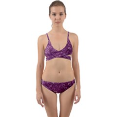 Background Purple Love Wrap Around Bikini Set by nateshop