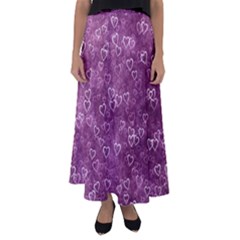 Background Purple Love Flared Maxi Skirt by nateshop