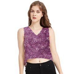 Background Purple Love V-neck Cropped Tank Top by nateshop