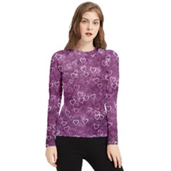 Background Purple Love Women s Long Sleeve Rash Guard by nateshop