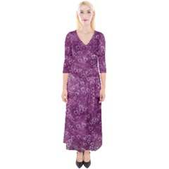 Background Purple Love Quarter Sleeve Wrap Maxi Dress by nateshop