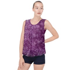 Background Purple Love Bubble Hem Chiffon Tank Top by nateshop