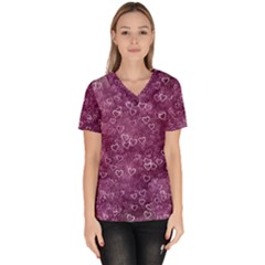 Background Purple Love Women s V-neck Scrub Top by nateshop