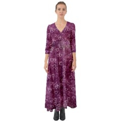 Background Purple Love Button Up Boho Maxi Dress by nateshop