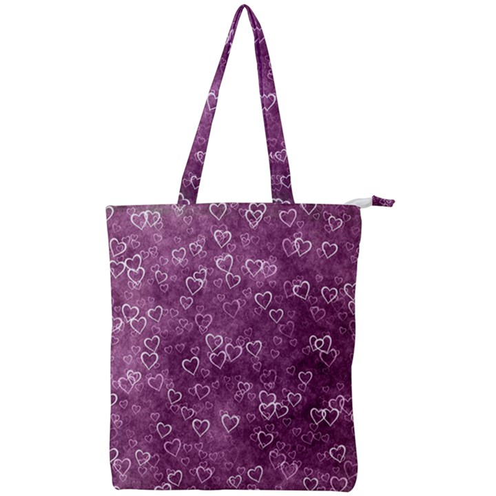 Background Purple Love Double Zip Up Tote Bag