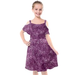 Background Purple Love Kids  Cut Out Shoulders Chiffon Dress by nateshop