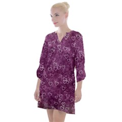 Background Purple Love Open Neck Shift Dress by nateshop