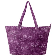 Background Purple Love Full Print Shoulder Bag by nateshop