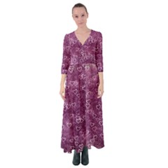 Background Purple Love Button Up Maxi Dress by nateshop