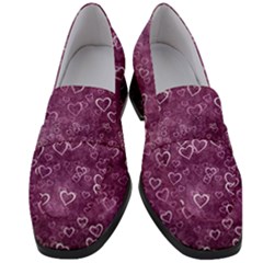 Background Purple Love Women s Chunky Heel Loafers by nateshop