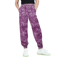 Background Purple Love Kids  Elastic Waist Pants by nateshop