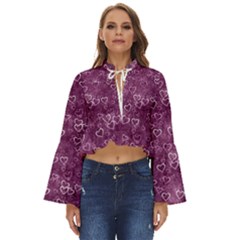 Background Purple Love Boho Long Bell Sleeve Top