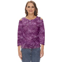 Background Purple Love Cut Out Wide Sleeve Top