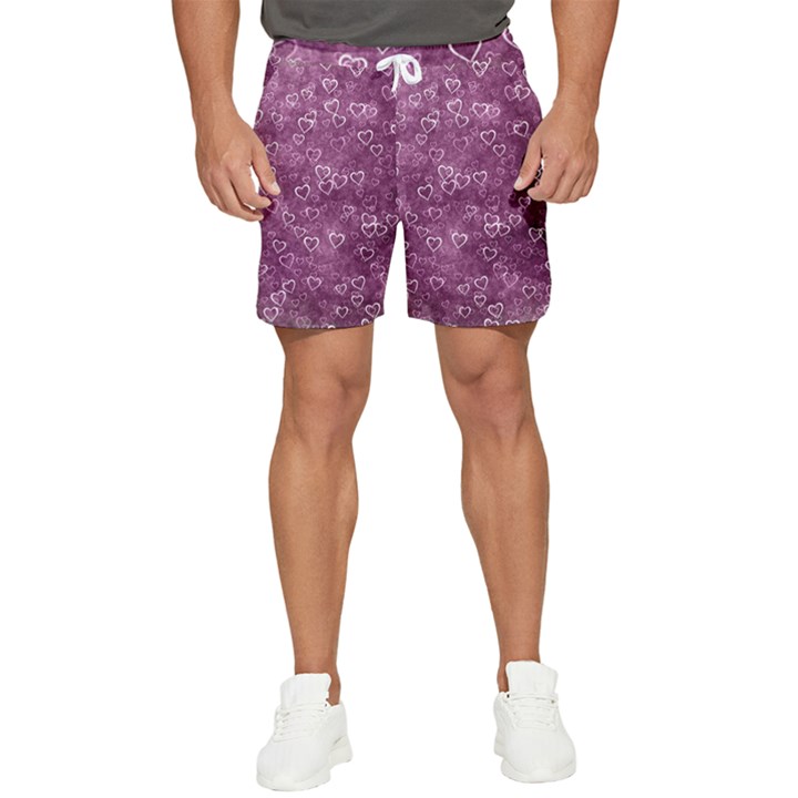 Background Purple Love Men s Runner Shorts