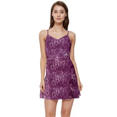 Background Purple Love Short Frill Dress