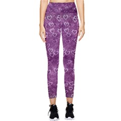 Background Purple Love Pocket Leggings  by nateshop