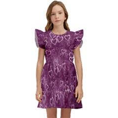 Background Purple Love Kids  Winged Sleeve Dress