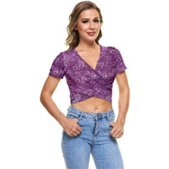 Background Purple Love Short Sleeve Foldover Tee by nateshop