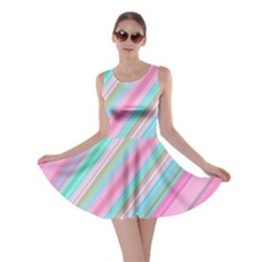 Background-lines Pink Skater Dress