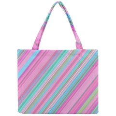 Background-lines Pink Mini Tote Bag