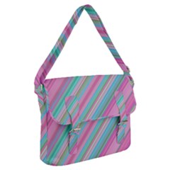 Background-lines Pink Buckle Messenger Bag