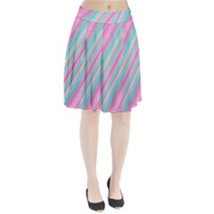 Background-lines Pink Pleated Skirt