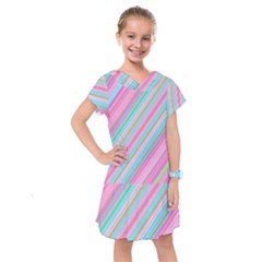 Background-lines Pink Kids  Drop Waist Dress by nateshop