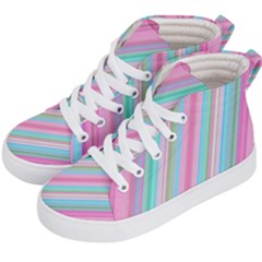 Background-lines Pink Kids  Hi-top Skate Sneakers by nateshop