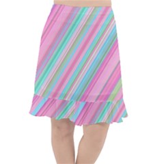 Background-lines Pink Fishtail Chiffon Skirt by nateshop