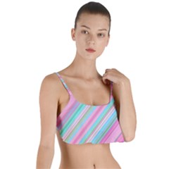 Background-lines Pink Layered Top Bikini Top  by nateshop