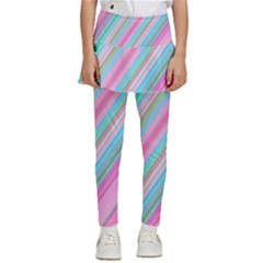 Background-lines Pink Kids  Skirted Pants by nateshop