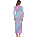 Background-lines Pink Long Sleeve Velour Longline Maxi Dress View4