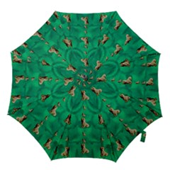 Happy Small Dogs In Calm In The Big Blooming Forest Hook Handle Umbrellas (small) by pepitasart