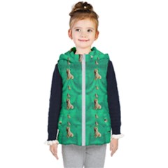 Happy Small Dogs In Calm In The Big Blooming Forest Kids  Hooded Puffer Vest