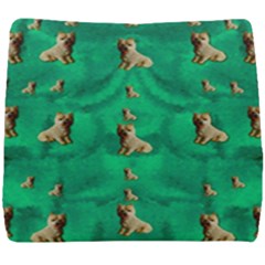 Happy Small Dogs In Calm In The Big Blooming Forest Seat Cushion by pepitasart