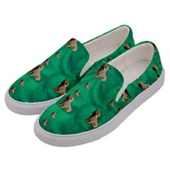 Happy Small Dogs In Calm In The Big Blooming Forest Men s Canvas Slip Ons by pepitasart