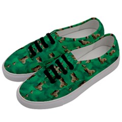 Happy Small Dogs In Calm In The Big Blooming Forest Men s Classic Low Top Sneakers by pepitasart