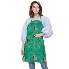 Happy Small Dogs In Calm In The Big Blooming Forest Pocket Apron by pepitasart