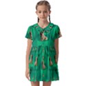 Happy Small Dogs In Calm In The Big Blooming Forest Kids  Asymmetric Collar Dress View1