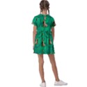 Happy Small Dogs In Calm In The Big Blooming Forest Kids  Asymmetric Collar Dress View2